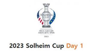 솔하임컵 첫날 미국 유럽 상대 2첨차 승리...‘포섬 전승‘